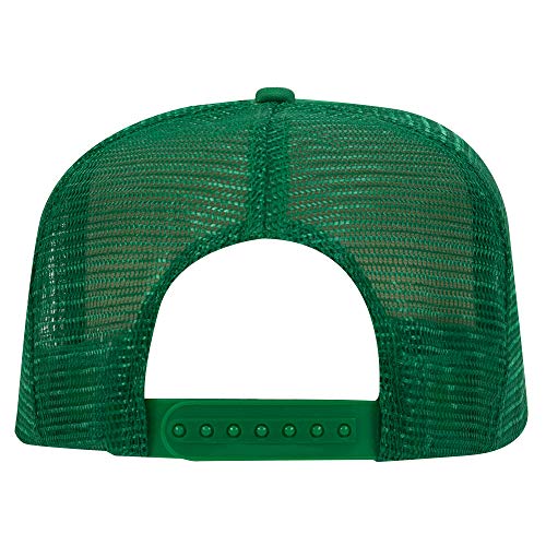 Ashen Fane Kids' Polyester Foam Front 5 Panel High Crown Mesh Back Trucker Hat - color: Kelly