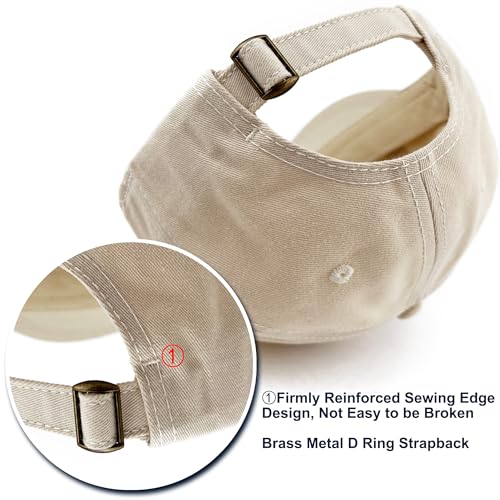 Loneshark Short Brim Baseball Cap for Running Small Bill Umpire Hat - color: Beige