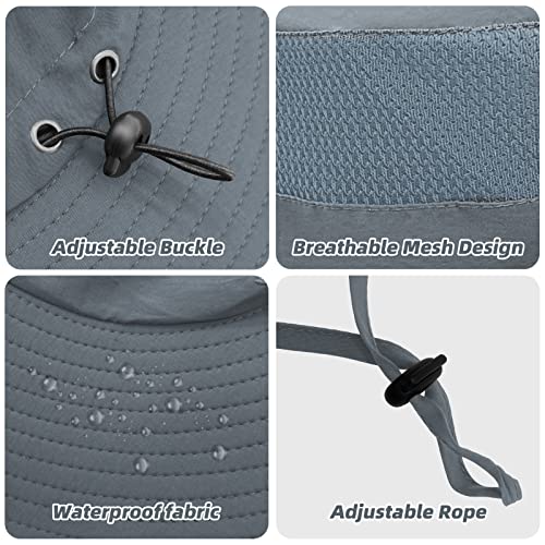 Fishing Hat for Men Sun Protection Hat with Removable Neck Flap Face Cover - color: Dark Grey