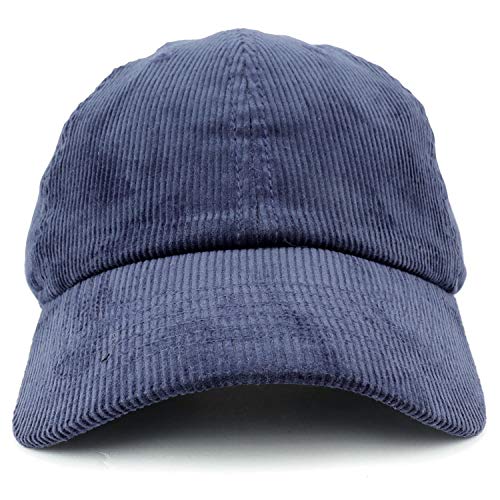 Trendy Apparel Shop Cotton Corduroy Unstructured Baseball Cap Dad Hat - color: Navy