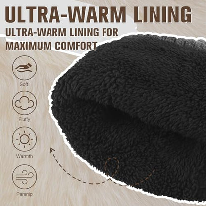 MIG4U Beanie Hat Wool Knitted Fleece Lined, Warm Soft Coral Thick Cuffed Beanie Cap, Classic Double-Layers Winter Hat