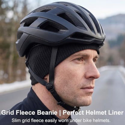 2-Pack Running Skull Cap Cycling Helmet Liner for Men Thermal Beanie Hat - color: Black+blue Purple