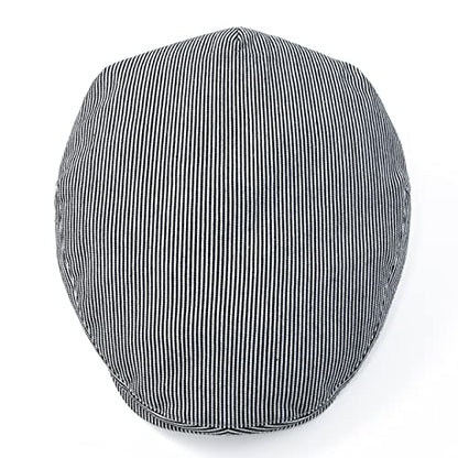 STARANCE Men Thin Cotton Gatsby Newsboy Cap - color: Black Stripe, size: 7 3/4