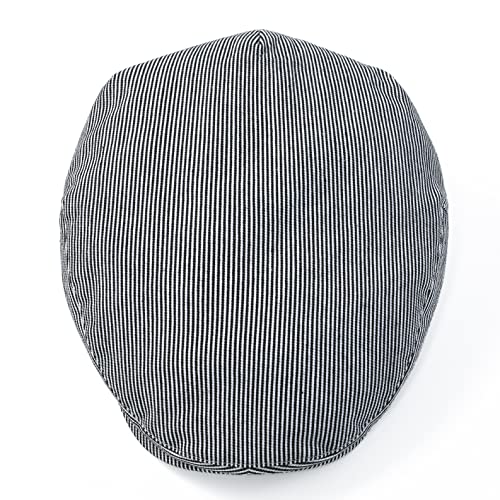 STARANCE Men Thin Cotton Gatsby Newsboy Cap - color: Black Stripe, size: 7 1/4