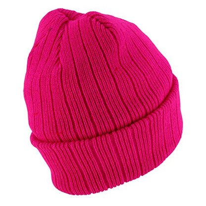 Armycrew 3M Thinsulate Insulation Fleece Lined Long Cuff Ribbed Beanie - color: Neon Pink