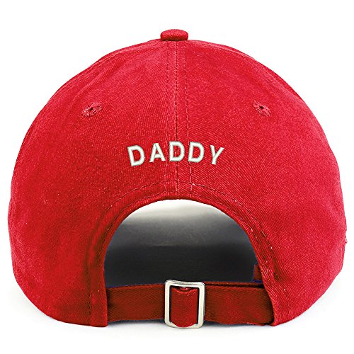 Trendy Apparel Shop Daddy (Back) Embroidered 100% Cotton Dad Hat - color: Red