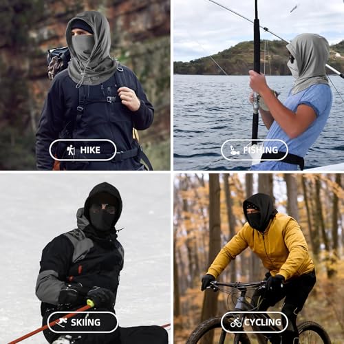 Summer Balaclava Face Mask with Breathable Holes Sun Face Shield for Men - color: Black