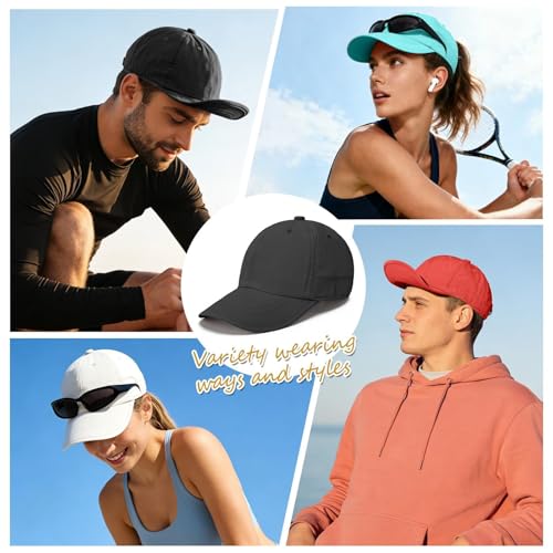 ZOORON Soft Brim Baseball Cap Low Profile Unstructured Dad Hat, Adjustable Washer Friendly Sport Hats for Golf Running - color: 1pack-black