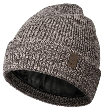 Wmcaps Winter Beanie for Men Women, Soft Warm Fleece Lined Knit Hat - color: Beige/Coffee