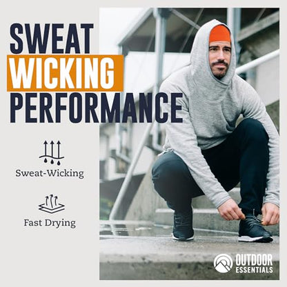 OutdoorEssentials Skull Cap Helmet Liner - Thermal Fleece for Cycling Gear - Stretch Fit Mens Beanie - Lightweight Skull Caps - color: Orange