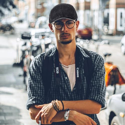 3Pcs Men's Newsboy Caps Cotton Cooling Hat Adjustable Flat Cap for Men - color: Washed 2-black+darkgrey+coffee