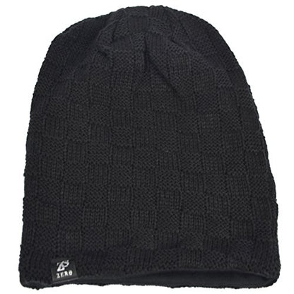 VECRY Men's Slouch Beanie Skull Cap Long Baggy Hip-Hop Winter Summer Hat - color: Checked-black