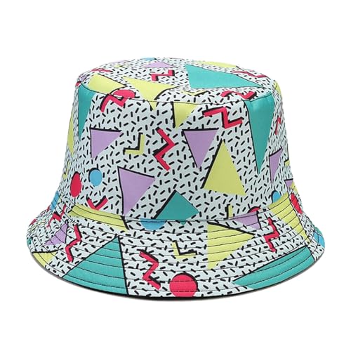 Quanhaigou Bucket Hats Unisex Summer Travel Beach Fisherman Cap for Men Women Teens - color: Geometrical Pattern