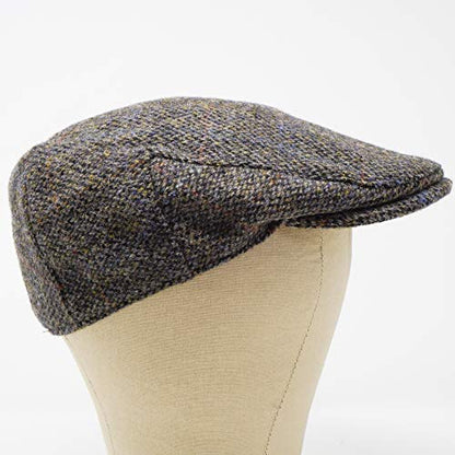 Nevis Flat Cap - 100% Handwoven Wool – Harris Tweed – Water Resistant - color: Partridge Brown, size: 6 3/4-6 7/8