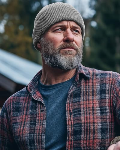 Winter Hats & Black Beanies for Men Women， No-Logo and Fleece-Lined - color: Gray