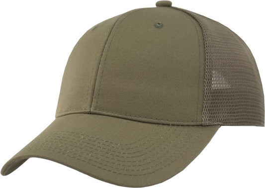 TSSGBL M, L, XL, XXL Snapback Trucker Hats Baseball Caps Adjustable Blank Mesh Back Ball Caps for Men Women - color: Army Green(cotton Front), size: Medium-Large