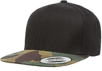 6-Panel Structured Flat Visor Classic Snapback (6089) - color: Black