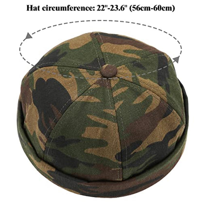 Glamorstar Dome Brimless Hats for Women Men Sailor Docker Beanie Cap Hip Hop Hats - color: Camo