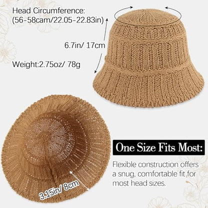 Breathable Cotton Bucket Hat Lightweight Packable Cloche Hat Sun Beach Cap - color: Khaki