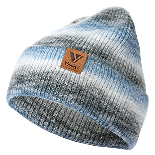 Vgogfly Beanie Men Slouchy Knit Skull Cap Warm Stocking Hats Guys Women Striped Winter Beanie Hat Cuffed Plain Hat - color: Z - Mix 2