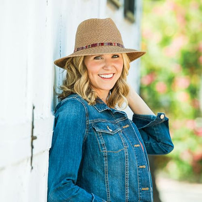 Wallaroo Women's Sedona Fedora | UPF 50+ Sun Protection | Wide Brim, Packable, Stylish - color: Natural, size: Small