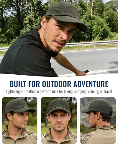 CLAPE 5 Panel Hat for Men, Curved Brim UPF50+ Sun Hats Quick Dry Outdoor Sports Running Hat Baseball Cap - color: Wbc3-gray