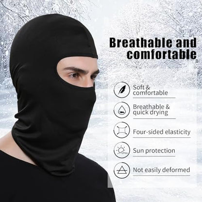 Xeoxarel Winter Ski Mask for Men Women, Thermal Balaclava, Full Face Cover - color: 3 Pack - Black Fleece Ski Mask