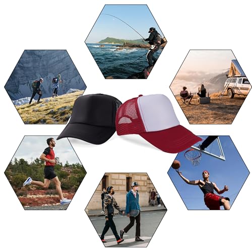 15 Pack Trucker Hats Bulk Sublimation Blanks Wholesale Mesh Baseball Cap DIY Custom Hats for Men Women - color: White