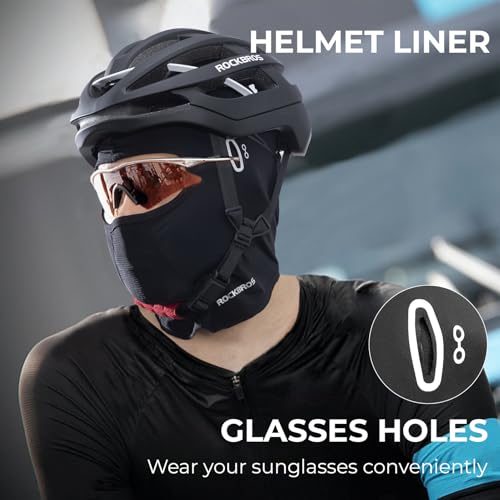ROCKBROS Balaclava Face Mask Men Women Breathable Windproof Summer Cooling - color: Black 1