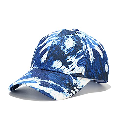 BEARUN Cotton Tie Dye Low Profile Cap Hiphop Baseball Cap Fashion Dad Hat - color: Navy