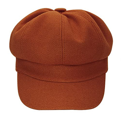 Newsboy Caps for Women Classic Beret Hats Autumn Winter Cap - color: Caramel