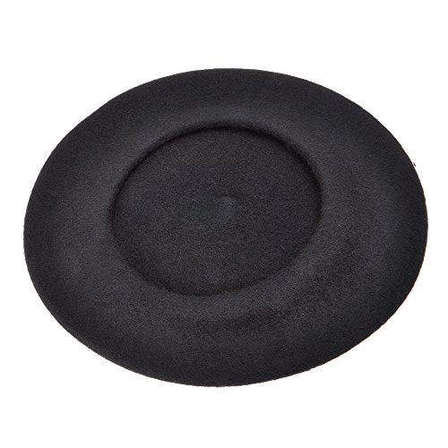 ZLYC Wool French Beret Hat Solid Color Classic Artist Cap for Women - color: Black