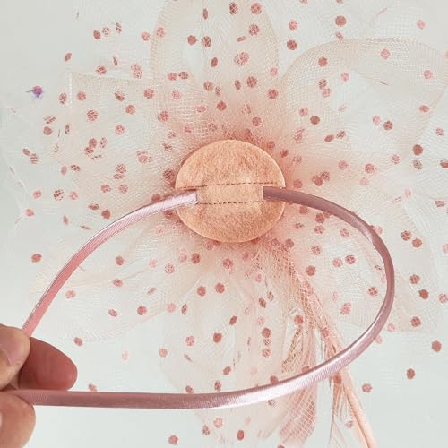 WLBON Fascinators Hat 20s 50s Headband Hair Clips Flower Mesh Veil Feather Headpiece Headwear Women Halloween Carnival Cocktail Wedding Church Cosplay Dress Up Birthday Tea Party Accessories Champagne - color: Champagne Tone
