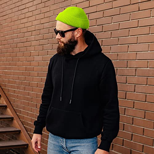 ROYBENS Swag Wool Knit Cuff Short Fisherman Beanie for Men Women Winter Hat - color: 1pcs-neon Green