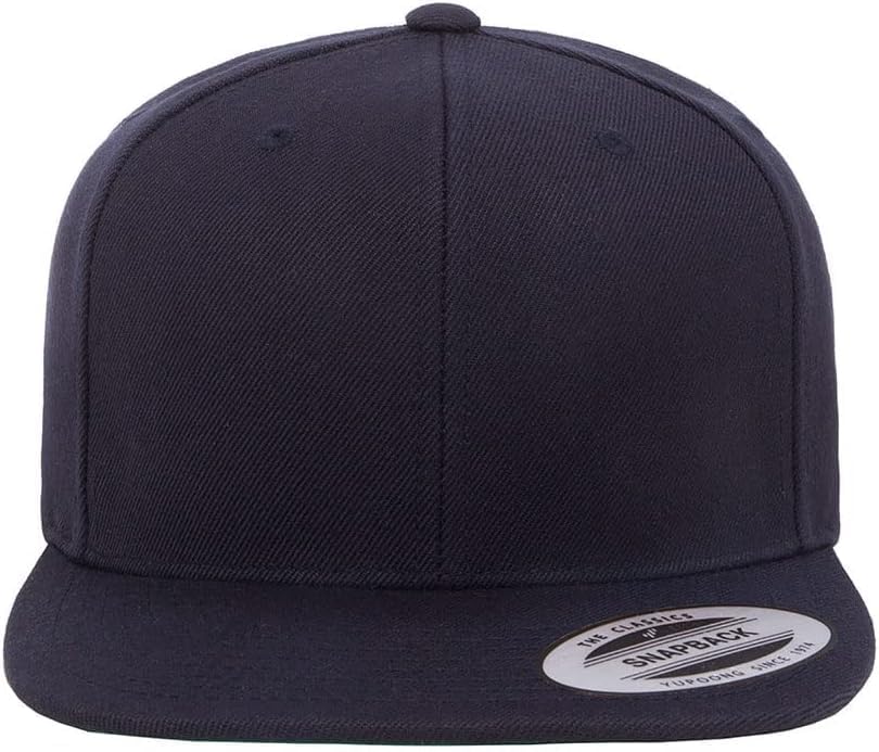 Yupoong Classics 6089 Wool-Blended Snapback Cap Bundle w/Cap Catcher - color: Dark Navy