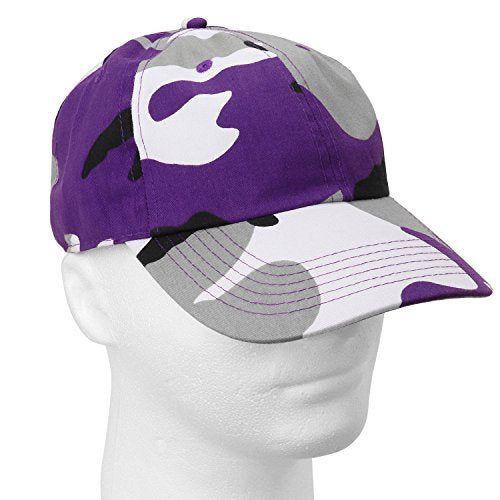 Falari Classic Baseball Cap Dad Hat 100% Cotton Soft Adjustable Size - color: Camouflage - Purple