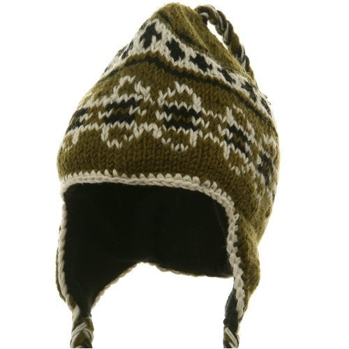 Ring Jacquard Knitting Beanie-Sage