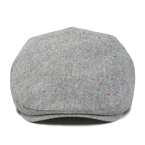 STARANCE Men Thin Cotton Gatsby Newsboy Cap - color: Flecked Grey, size: 7 1/2
