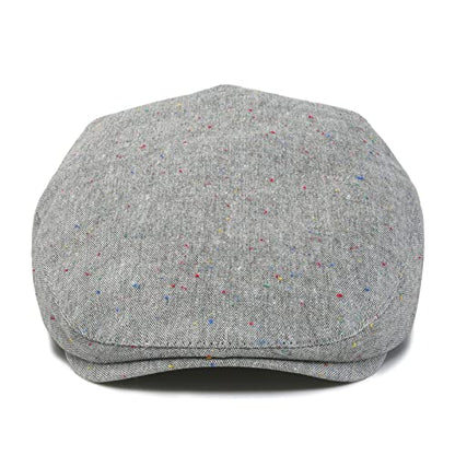STARANCE Men Thin Cotton Gatsby Newsboy Cap - color: Flecked Grey, size: 7 1/2