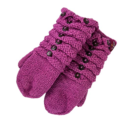Agan Traders Women's 2026 Winter Mitten Hat Warm Fleece Lined Oversized Thick Chunky Slouchy From Nepal - color: Pink Multi