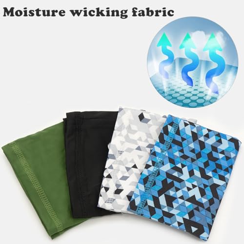 4 Pieces Skull Caps Running Cycling Beanie Hats Breathable Helmet Liner Sleep Hats for Men Women - color: G: Grey White Square+blue Square+black+army Green