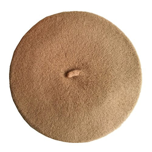 Kids Girls Boys Solid Color Classic French Style Beret Beanie Hat - color: Camel
