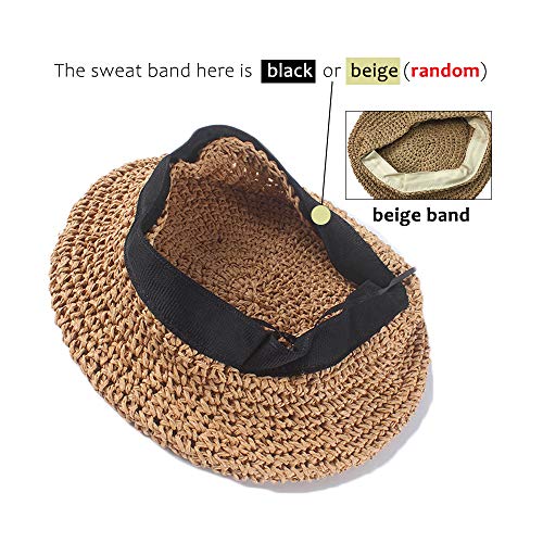 Straw Beret Summer French Beret Hats for Women Artist Crochet Beret - color: Khaki