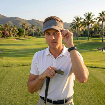 Sun Visors for Women Men Adjustable Folding Cap Running Golf Tennis - color: Dark Gray