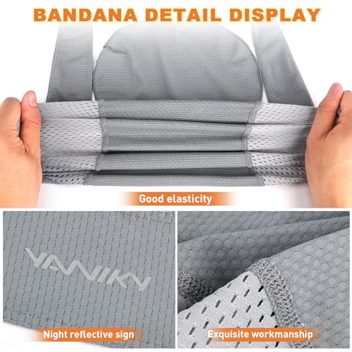 YANIKY Bandanas Skull Caps for Men, Women Skull Cap Helmet Liner Dew Rags - color: Black+white+grey