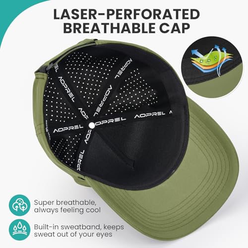 AOPREL 남성용 여성용 야구 모자 방수 빠른 건조 퍼포먼스 모자 S-L - color: 올리브, size: 7-7 1/2