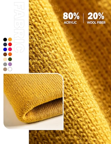Beanie Hats for Men Women Knit Winter Hat, Warm Skull Stocking Cap, Striped Snow Hat Heated Cuffed Beanie - color: 2p-black+yellow