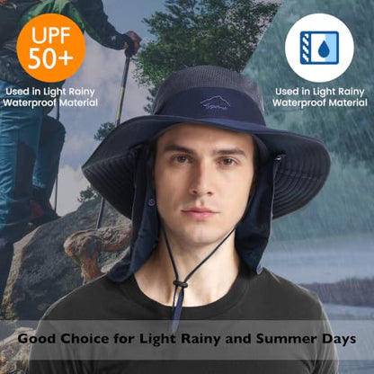 Sun Hats for Men Women UPF 50+ Waterproof Bucket Hat - color: Light Grey