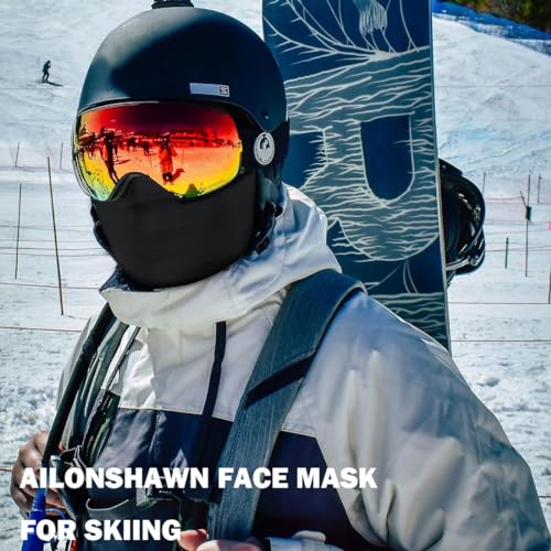 Ski Mask Balaclava Motorcycle Summer Sun UV Protection Face Mask for Men - color: Black