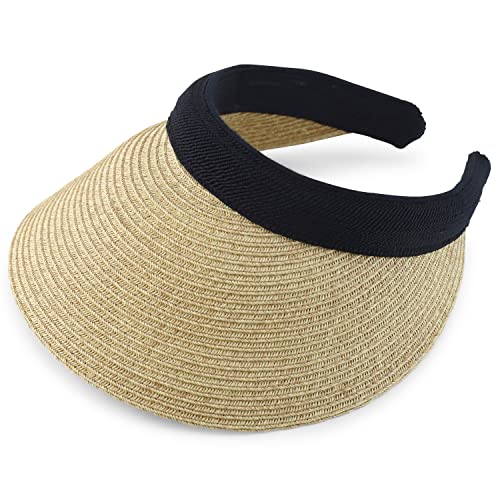 Armycrew Braided 4 Inch Toyo Brim Clip On Visor with Sweatband - color: Khaki